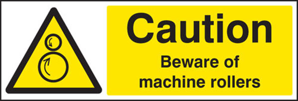 Picture of Caution beware of machine rollers