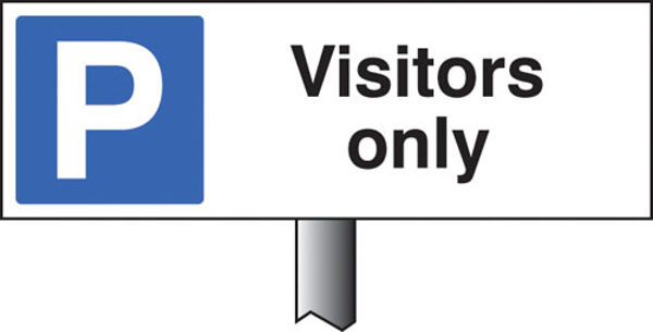 Picture of Parking visitors only verge sign 450x150mm (post 800mm)