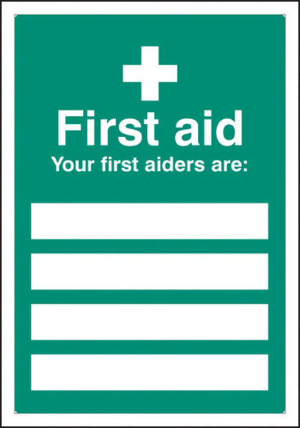 Picture of First aiders are (space for 4) adapt-a-sign 215x310mm
