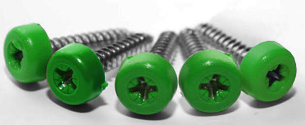 Picture of Poly top screws green (pack 12)