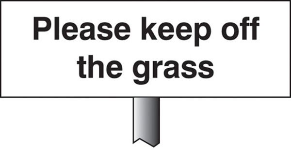 Picture of Please keep off the grass verge sign 450x150mm (post 800mm)