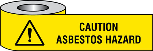 Picture of Caution asbestos hazard barrier tape 75mm x250m