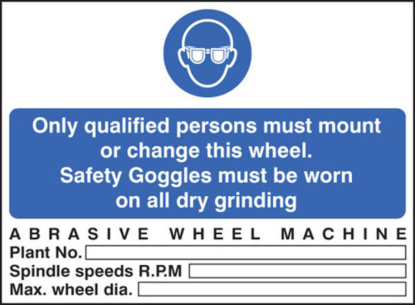 Picture of Abrasive wheel machine goggles must be worn