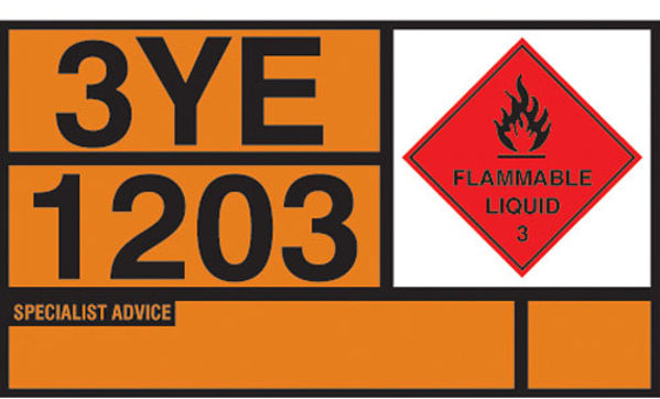 Picture of Hazchem placard - petrol self adhesive