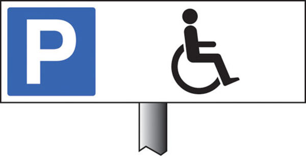 Picture of Parking disabled symbol verge sign 450x150mm (post 800mm)