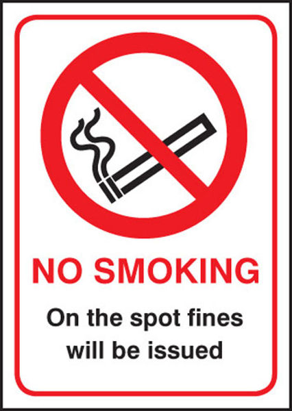 Picture of No smoking on the spot fines will be issued