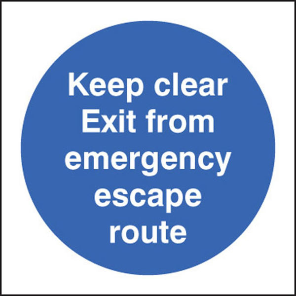 Picture of Keep clear exit from emergency escape route