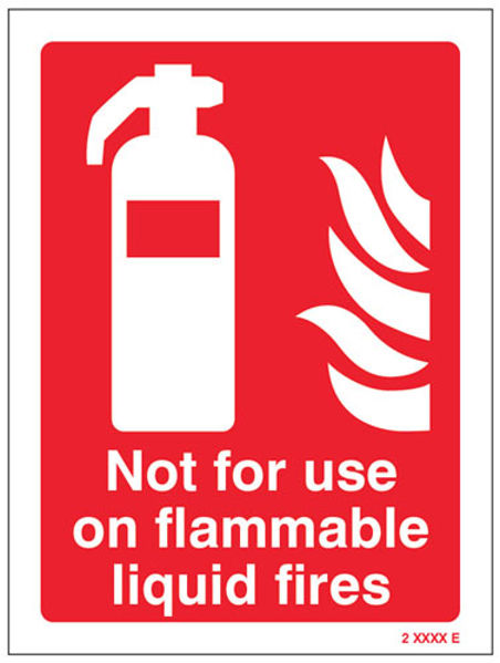 Picture of Not for use on flammable liquid fires