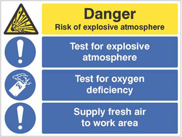 Picture of Risk of explosive atmosphere, test for oxygen deficiency, supply fresh air