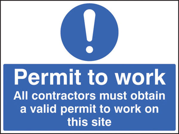 Picture of Permit to work all contractors must obtain a permit
