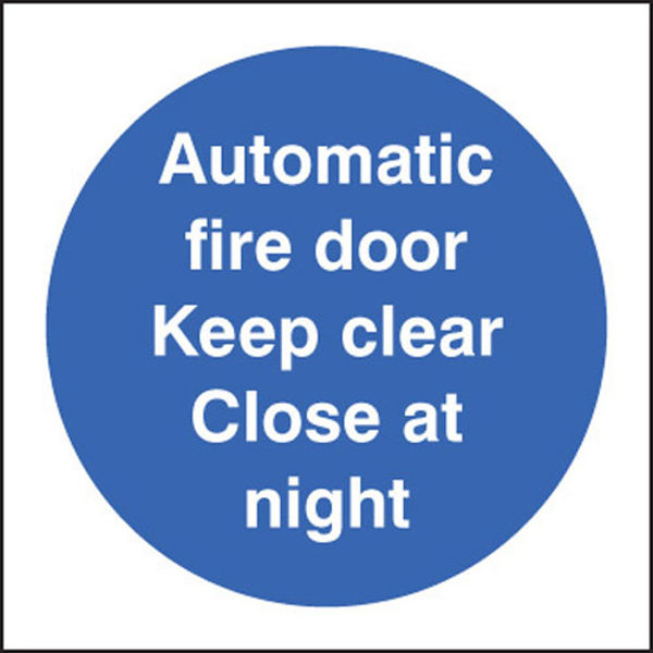 Picture of Automatic fire door keep clear close at night