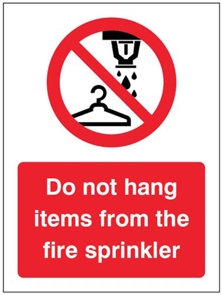 Picture of Do not hang items from fire sprinkler 