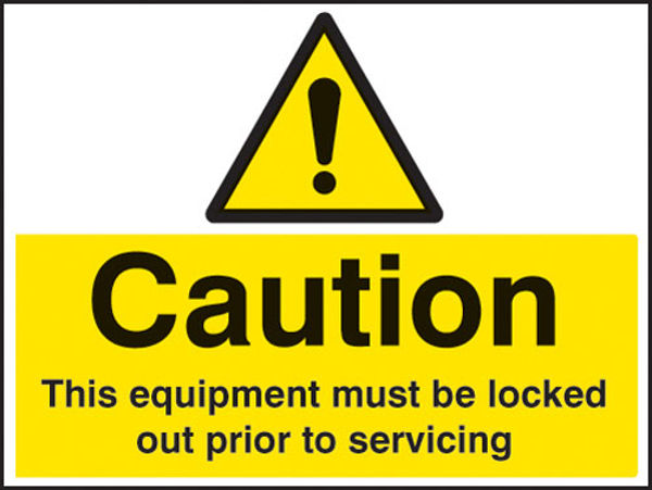 Picture of Caution This equipment must be locked out prior to servicing