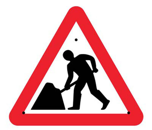 Picture of Road works, 750mm triangle Re-Flex Sign (3mm reflective polypropylene) 