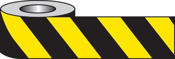 Picture of Black & yellow non-adhesive barrier tape 70mmx500m