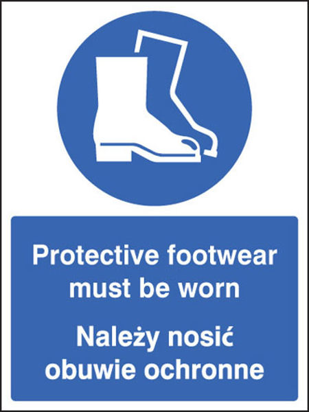 Picture of Protective footwear must be worn (English-polish)