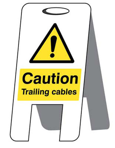 Picture of Caution trailing cables (self standing folding sign)
