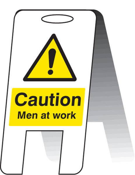 Picture of Caution men at work (self standing folding sign)