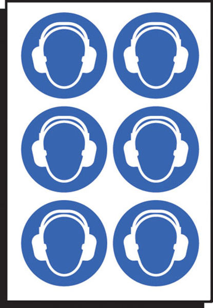 Picture of Ear protection symbol 50mm dia - sheet of 6