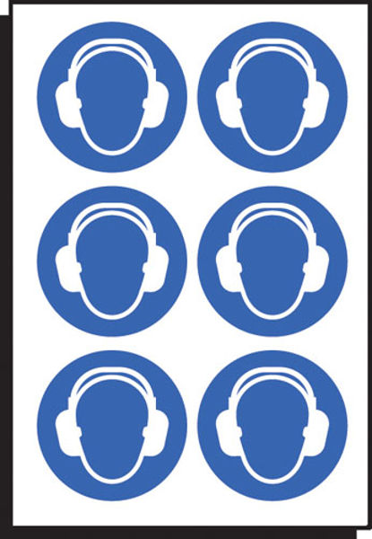 Picture of Ear protection symbol 100mm dia - sheet of 6