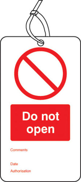 Picture of Do not open double sided safety tags (pack of 10)