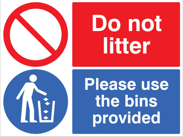 Picture of Do not litter Please use the bins provided