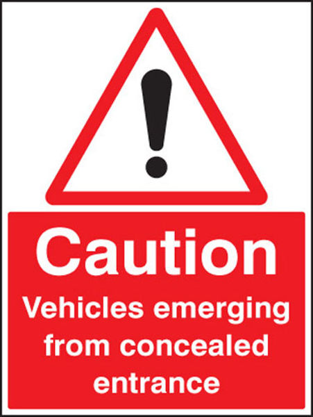 Picture of Caution vehicles emerging from concealed entrance