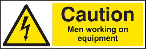 Picture of Caution men working on equipment