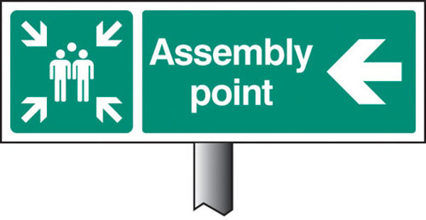 Picture of Assembly point left verge sign 450x150mm (post 800mm)