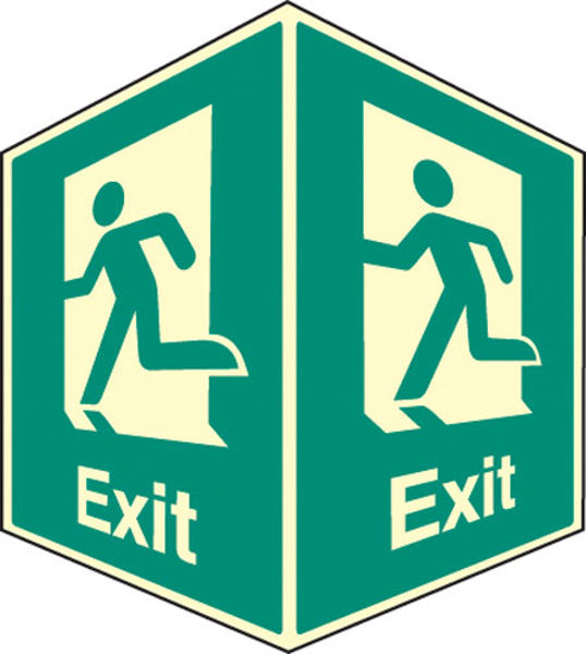 Picture of Exit - projecting sign photoluminescent