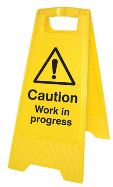 Picture of Caution work in progress (free-standing floor sign)