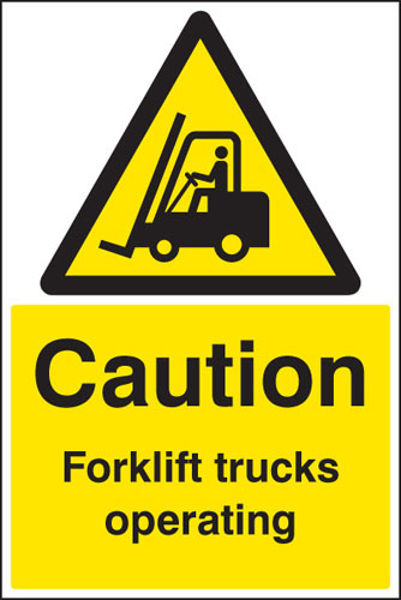 Picture of Caution forklift trucks operating floor graphic 400x600mm