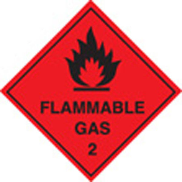 Picture of 100 S-A labels 100x100mm flammable gas 2