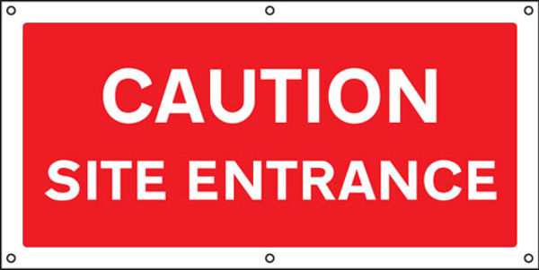 Picture of Caution  Site entrance banner c-w eyelets