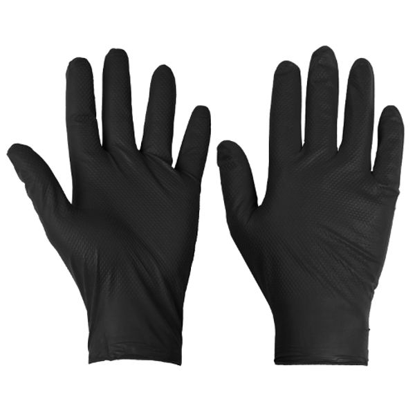 Picture of Black Disposable Nitrile Diamond Grip Glove(1x100)