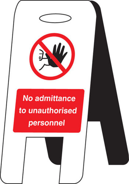 Picture of No admittance unauthorised personnel (self standing floor sign)