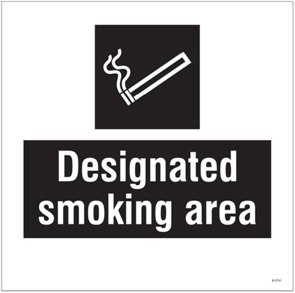 Picture of Designated smoking area, site saver sign 400x400mm
