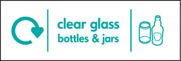 Picture of WRAP Recycling Sign - Clear glass bottles & jars