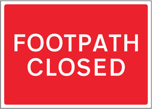 Picture of Footpath Closed reflective fold up sign 600x450mm