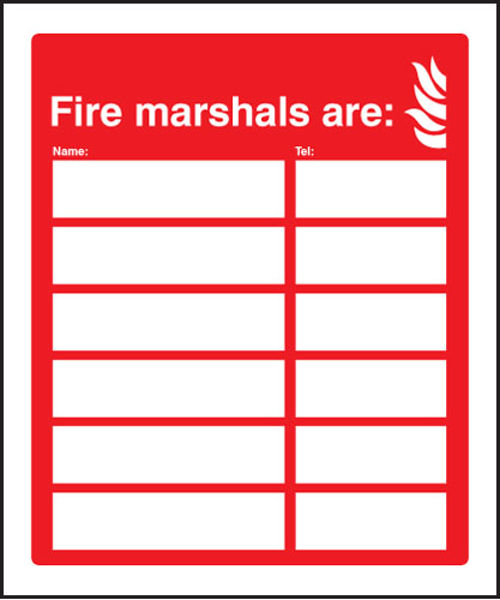 Picture of Fire marshals are (6 names and numbers)