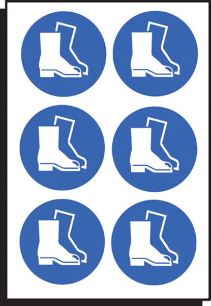 Picture of Safety boots symbol 100mm dia - sheet of 6
