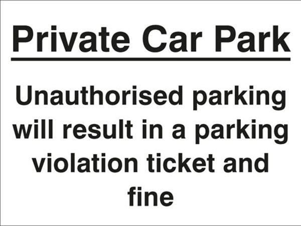 Picture of Private car park Unauthorised parking may result in a ticket and fine
