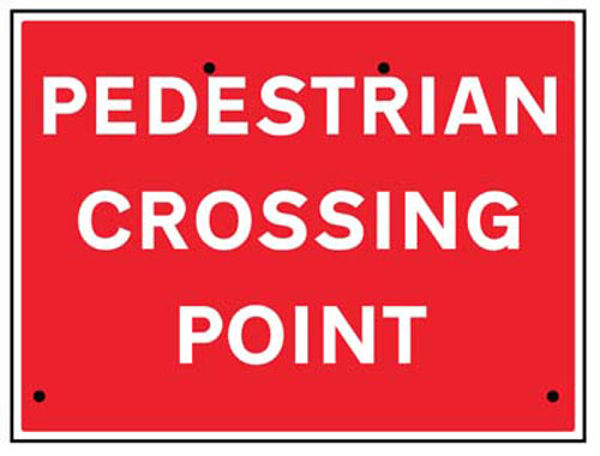 Picture of Pedestrian crossing point, 600x450mm Re-Flex Sign (3mm reflective polypropy
