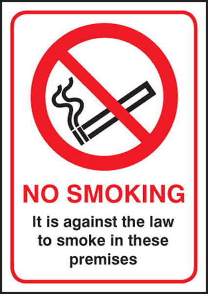 Picture of No Smoking it is against the law A5 SAV
