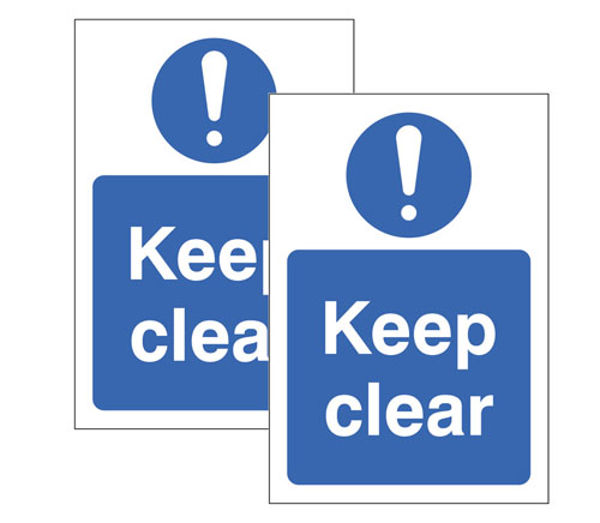 Picture of Keep clear Double sided self adhesive window sticker 150x220mm