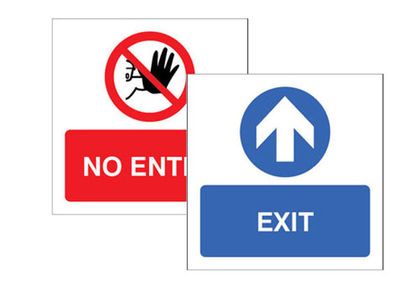 Picture of Exit - No entry Double sided self adhesive window sticker 150x150mm