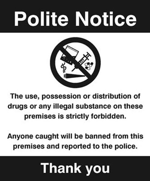 Picture of Drugs The use, possession or distribution of drugs is strictly prohibited…