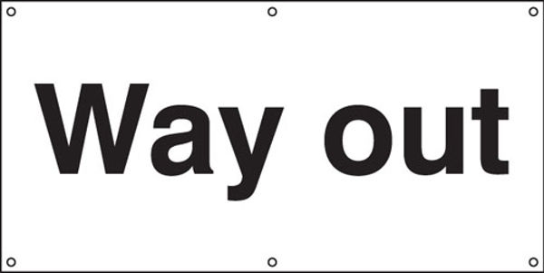 Picture of Way out banner c-w eyelets