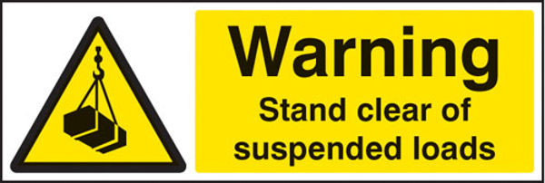 Picture of Warning stand clear of suspended loads