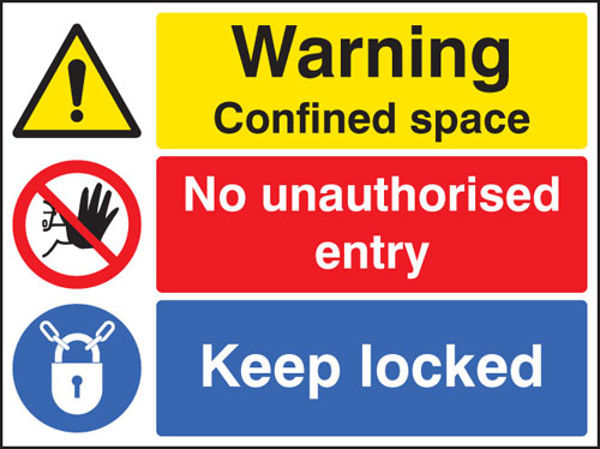 Picture of Warning confined space no entry keep locked